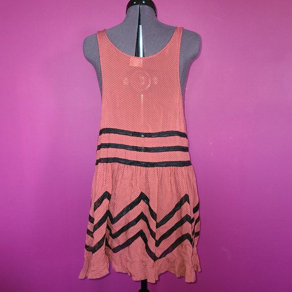 Free People Intimately Voile & Lace Tunic Brick Red & Black - Picture 3 of 8